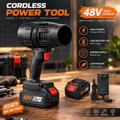 Turbo Jet Air Blower Cordless 48V || Powerful Handheld Blower with Battery & Charger | 300,000 RPM High-Speed Motor | Leaf, Snow & Dust Blower for Outdoor & Indoor Use