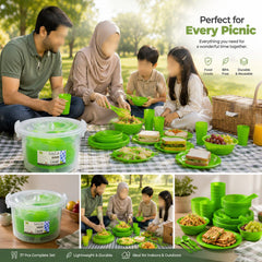Make every picnic memorable with the Saga Picnic Set! This 37-piece picnic set includes everything you need for outdoor dining. Durable, lightweight, food-grade, and perfect for family gatherings, picnics, camping, and travel