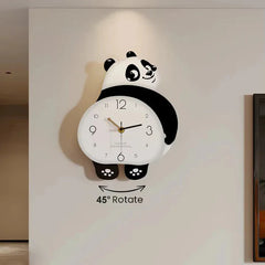 "Adorable Panda Wall Clock – Cute Cartoon Design for Kids' Room"