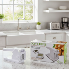 Coupe-Frites Manual French Fries Cutter – Stainless Steel Blades with 2 Interchangeable Grids