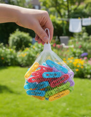 Small Colorful Plastic Clothes Clips | Everyday Laundry Pegs | Kapde Sukhane Wali Clip | Compact & Strong Grip | Indoor & Outdoor Use (100 Pegs)