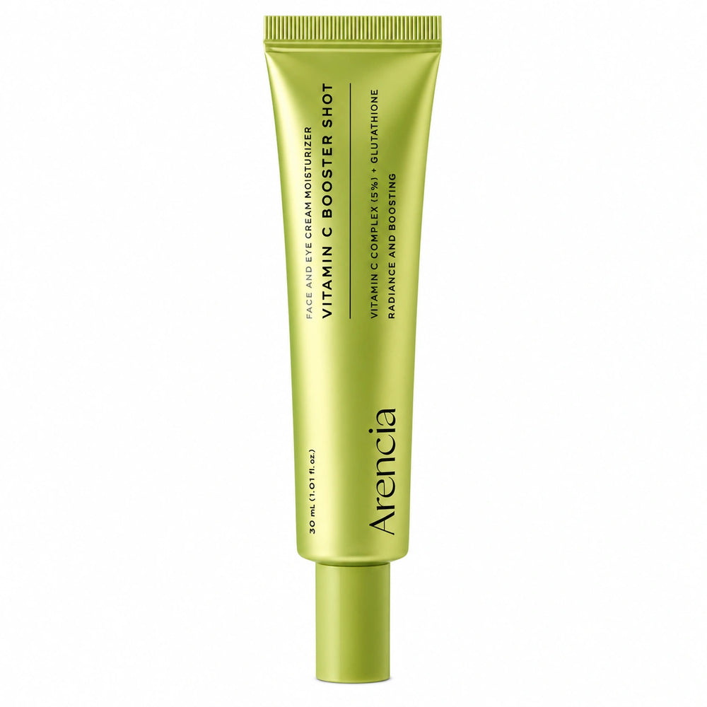 Arencia Vitamin C Booster Shot skincare tube on a white background.