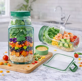 Leakproof Salad Container Plastic Salad Pod Portable Breakfast Fruit Storage Box Keep Fresh Organizer for Picnic Home Office