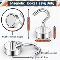 FINDMAG Magnetic Hooks – Heavy-Duty 3 to 5 kg+ Magnetic Hooks | 5 Pack & 10 Pack