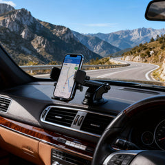 Car Dashboard Phone Mount, Upgraded Triangle Lock And Vacuum Suction Cup, Strong Adhesion, Retractable Long Arm Design, Horizontal And Vertical Screen Switching, Stable And Compatible with Various Smartphones