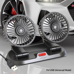 5V Car Fan Cooling Car Fan Dual Head Usb Car Fan 2 Speeds Adjustable for Auto Cooler Air Fan Car Accessories Fan