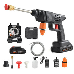 Rechargeable Portable Powerful High Pressure Water Spray Gun 48VF Lithium Cordless Wireless Car Wash Water Jet Foam Gun Car Wash - AlifdukanAlifdukan types here :)