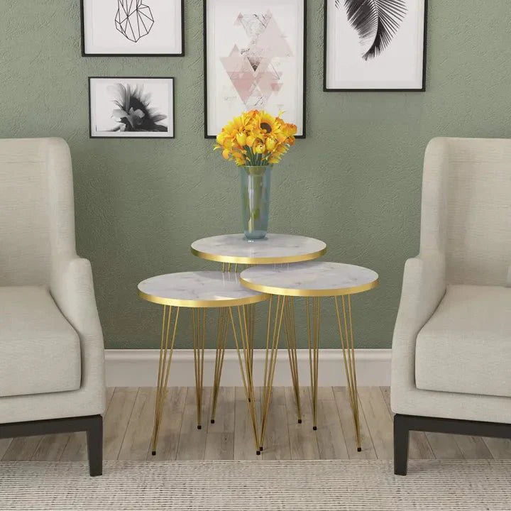 Round White/Black Side Table / Coffee Table - AlifdukanAlifdukan types here :)