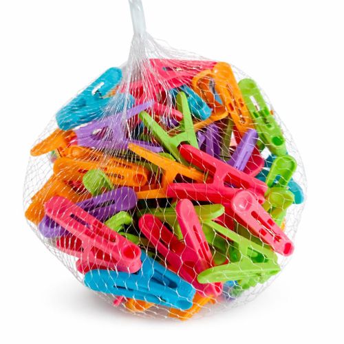 Small Colorful Plastic Clothes Clips | Everyday Laundry Pegs | Kapde Sukhane Wali Clip | Compact & Strong Grip | Indoor & Outdoor Use (100 Pegs)