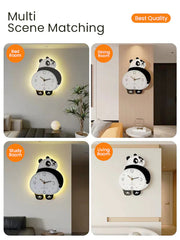 "Adorable Panda Wall Clock – Cute Cartoon Design for Kids' Room"