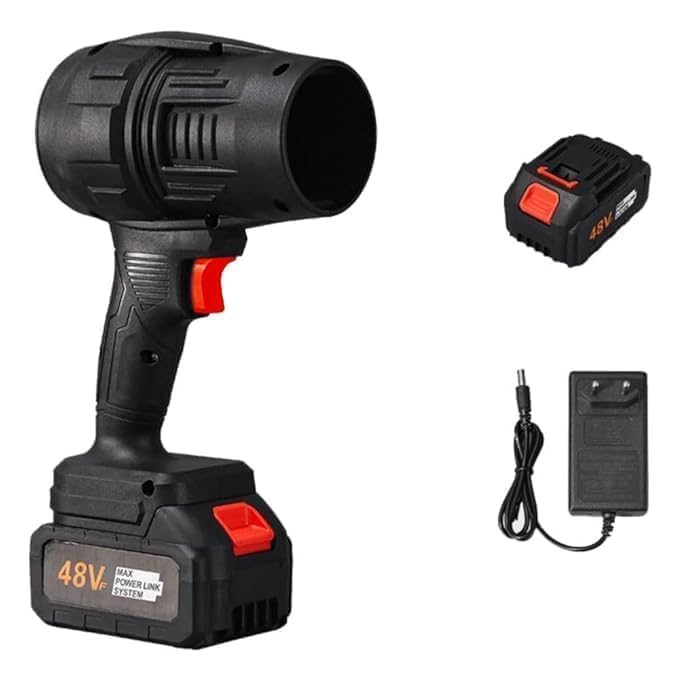 Turbo Jet Air Blower Cordless 48V || Powerful Handheld Blower with Battery & Charger | 300,000 RPM High-Speed Motor | Leaf, Snow & Dust Blower for Outdoor & Indoor Use