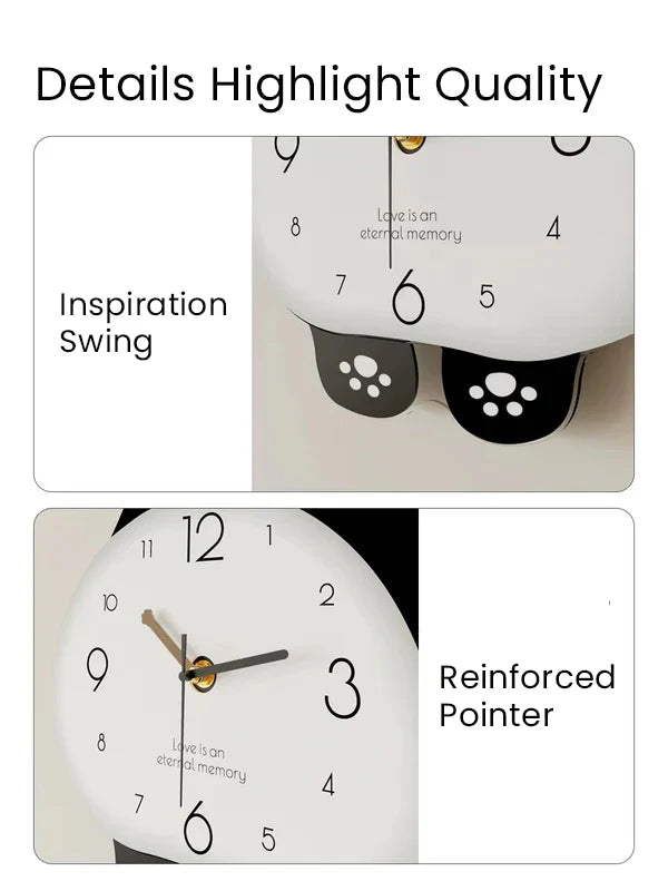 "Adorable Panda Wall Clock – Cute Cartoon Design for Kids' Room"