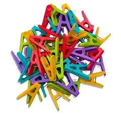 Small Colorful Plastic Clothes Clips | Everyday Laundry Pegs | Kapde Sukhane Wali Clip | Compact & Strong Grip | Indoor & Outdoor Use (100 Pegs)