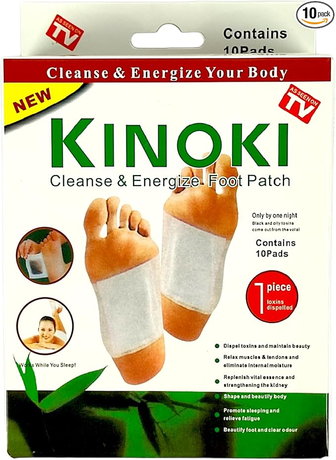 Kinoki Foot Pads for Your Health Care – 10 Premium Natural Foot Patches – Adhesive Foot Pads for Foot Pain Relief – Eliminator Unpleasant Odors of Feet – Stick on Foot Pads