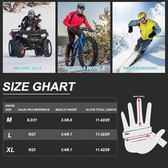 Warm Gloves Windproof Touch Screen Waterproof Palm Antislip Ski Gloves Thickened Cycling Gloves Elastic Band Anti loss buckle