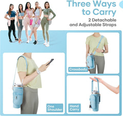 40oz Tumbler Carrier Bag with Phone Pocket – Adjustable Shoulder Strap Water Bottle Holder