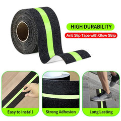 Veltrix Anti Slip Tape For Stairs 2 INCH x 10 METER Waterproof Non-Slip Strips, Heavy Duty Friction Grip Tape for Tiles, Granite, Marble, and Wooden Steps to Prevent