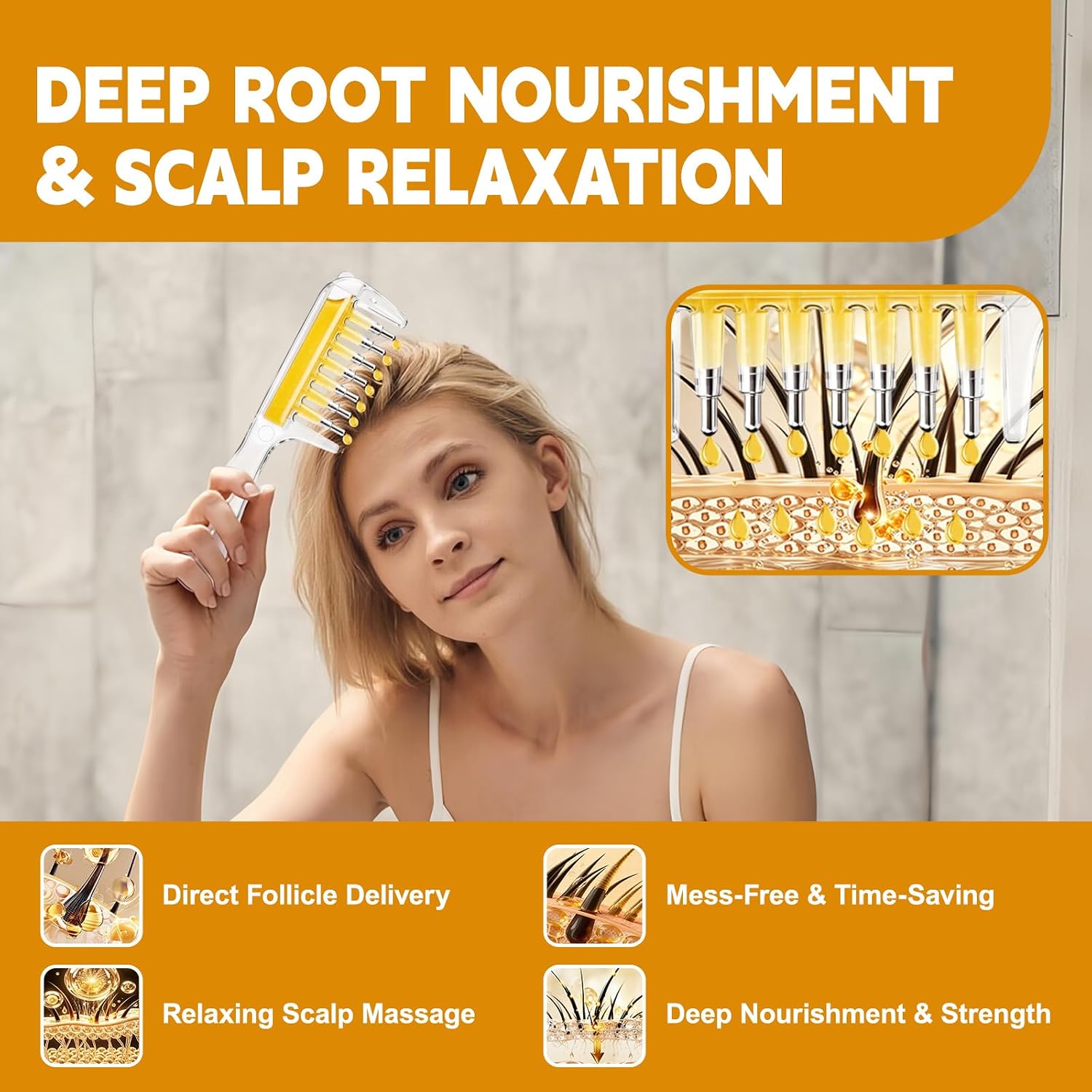 Crystal Scalp Massage Comb & Serum Applicator