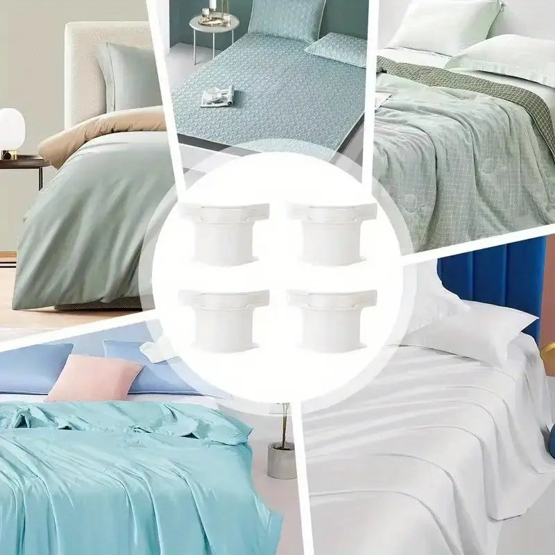 4pcs Heavy Duty Bed Sheet Fastener  Adjustable Transparent PVC Corner Clips for Secure Fit, Multifunctional Use on Any Bed, White, Hand Wash Only, Bed Sheet Clips, Bed Maintenance Tools, Sophisticated Bedroom Accessory, Wearresistant Material