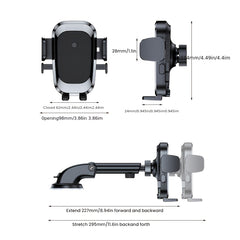 Car Dashboard Phone Mount, Upgraded Triangle Lock And Vacuum Suction Cup, Strong Adhesion, Retractable Long Arm Design, Horizontal And Vertical Screen Switching, Stable And Compatible with Various Smartphones