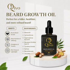 Qivo Beard Oil for moisturizing and styling facial hair