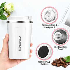 LED temperature display travel coffee mug with stainless steel vacuum insulated cup and digital temperature lid