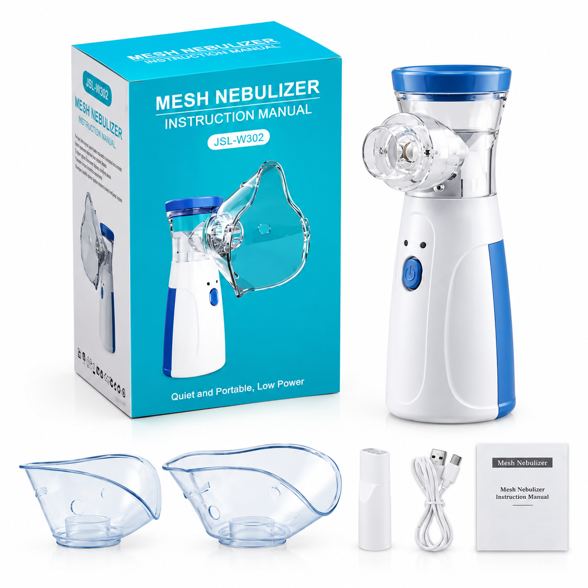 Portable Mesh Nebulizer Machine for Kids & Adults | Mini Inhaler with Mask