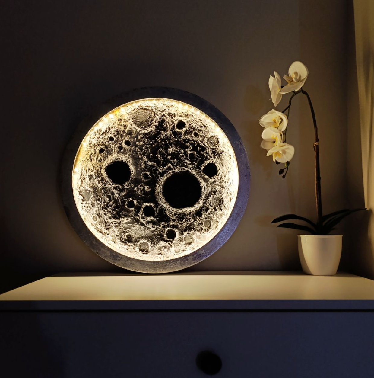 Premium Quality  Moon Light Wall Hanging Hand Made Art Moon Light Decorative  Moon Lamp