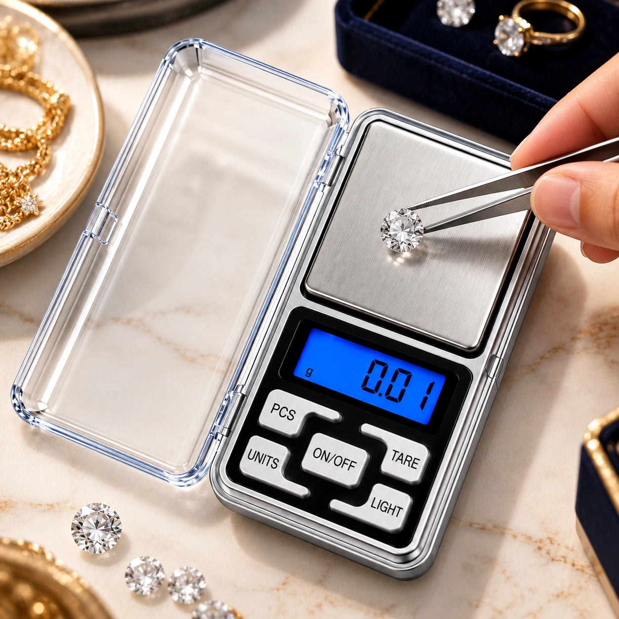 hDigital Pocket Weight Scale 500 Gram x 0.01 Gram Scale use for Gold, Jewelry, and kitchen purposes