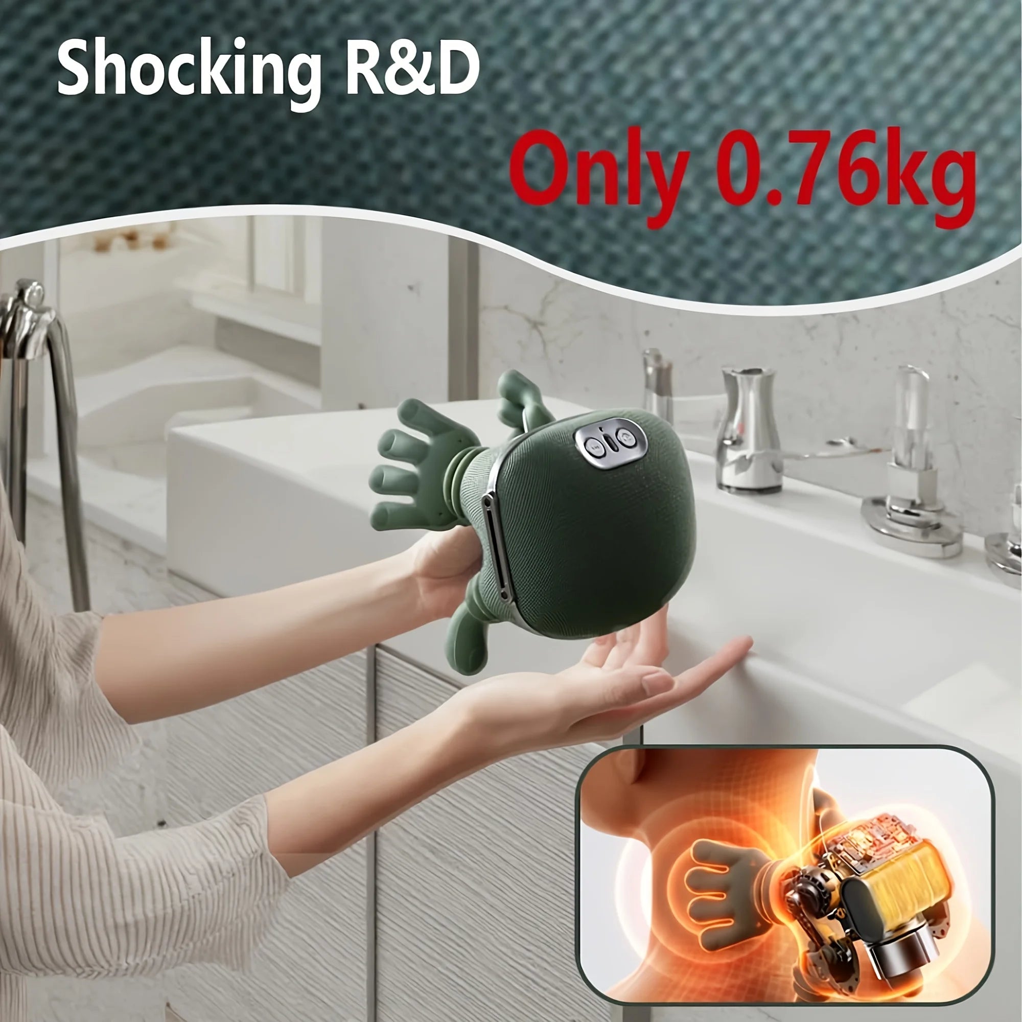 Professional Electric  Massager with Hand-Like Kneading Action ComfortCare USB Rechargeable Neck & Body Massager for Men & Women