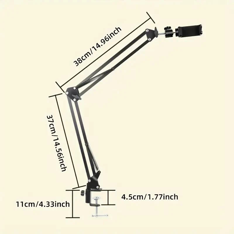 Lomoo Iron Cantilever Mobile Phone Holder, 360 Degree Rotation.