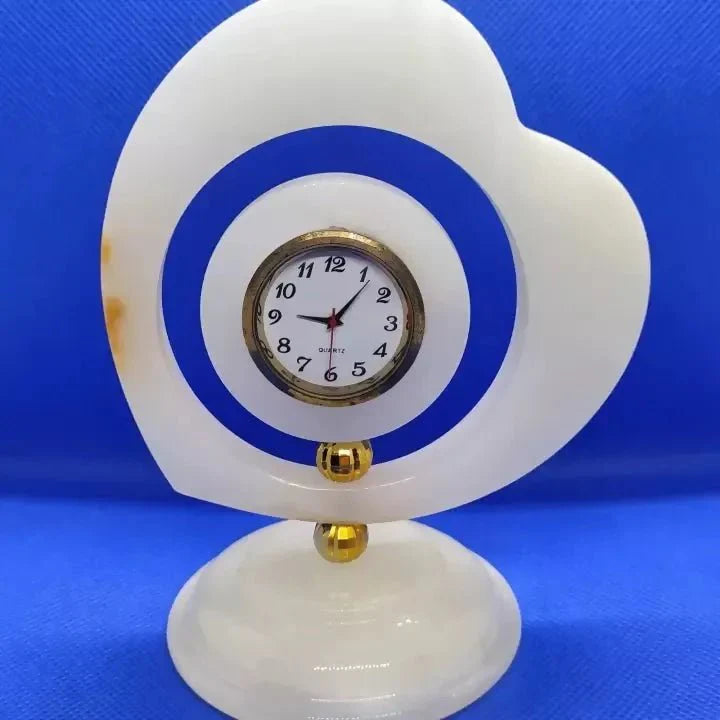 Marble Heart Shape Watch | Natural Onyx Marble Desk Clock | Unique Marble Timepiece Decorative Marble Clock, Luxury Marble Watch, Unique Home Décor, Stone Table Clock, Marble Gift Item, Heart Shape Table Clock - AlifdukanSheeza Nisar Ahmad types here :)