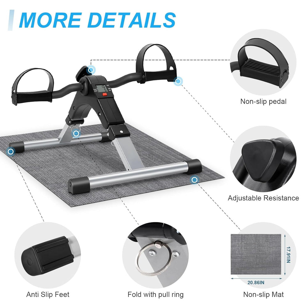 Small Pedal Machine Pedal Exerciser Mini Exercise Bike Arm and Leg Exercise Peddler Machine ...
