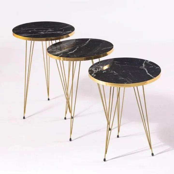 Round White/Black Side Table / Coffee Table - AlifdukanAlifdukan types here :)