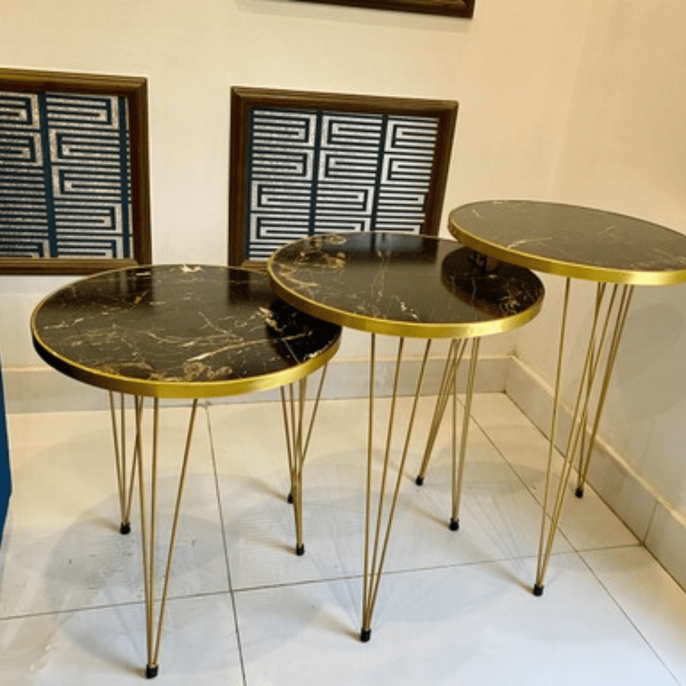 Round White/Black Side Table / Coffee Table - AlifdukanAlifdukan types here :)