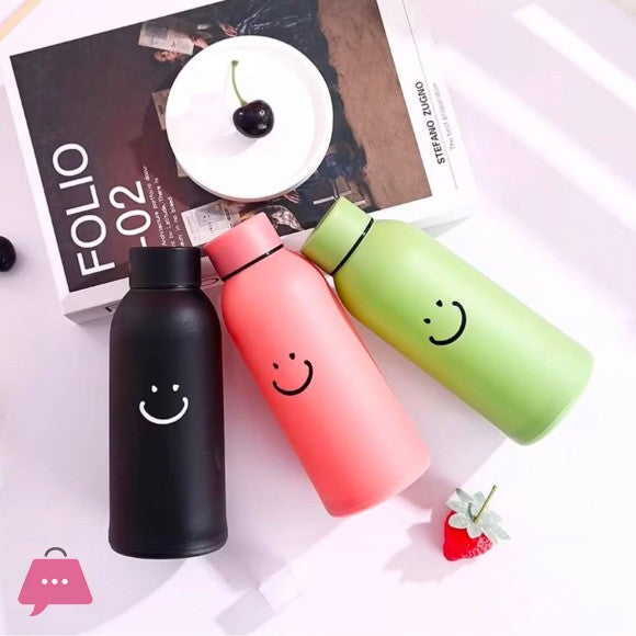Smiley Glass Glass insulated Smile Water Bottle 400ml