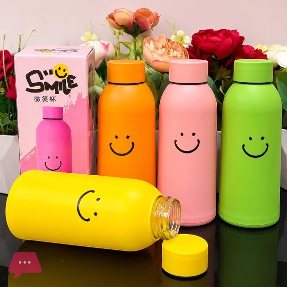 Smiley Glass Glass insulated Smile Water Bottle 400ml