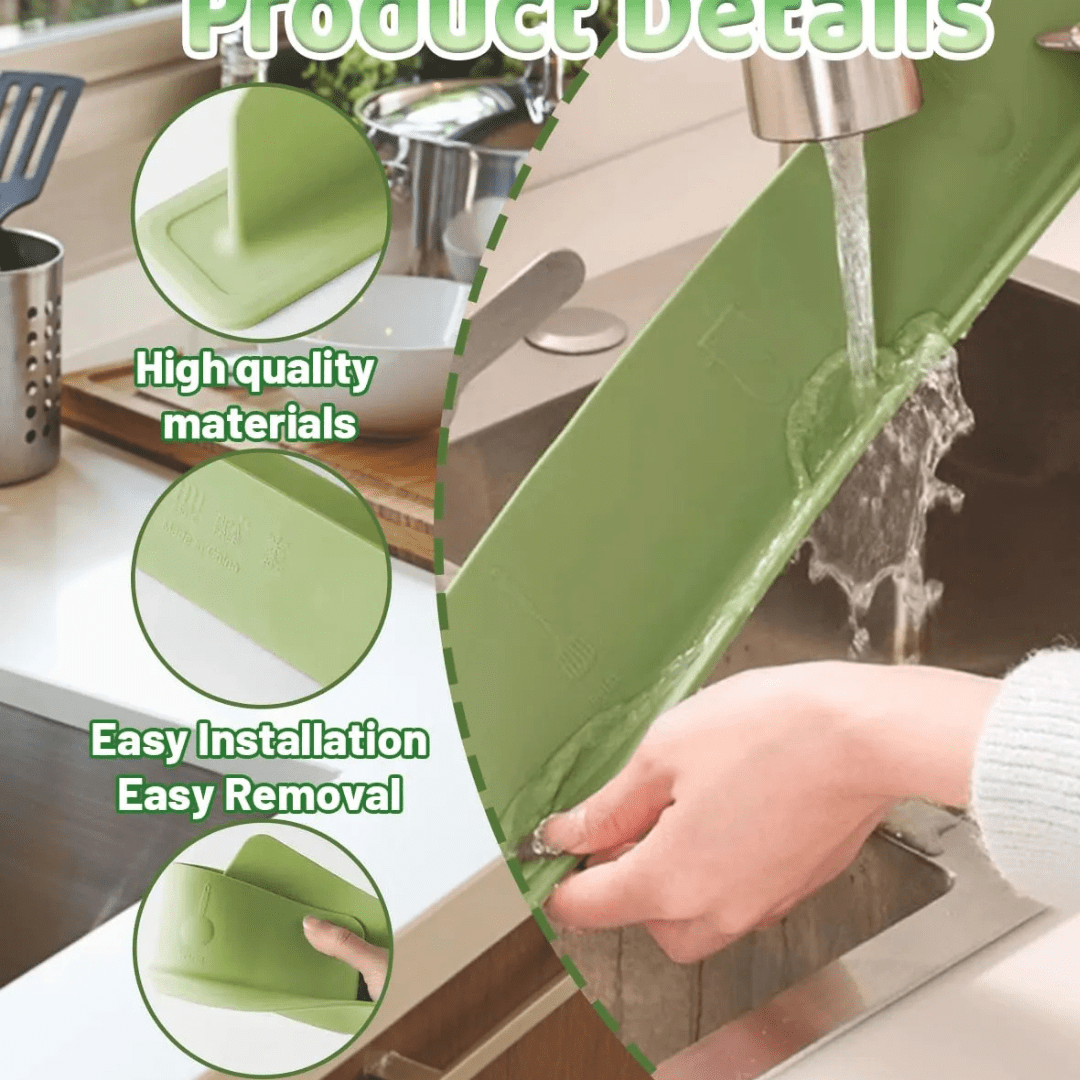 Splash Guard, Anti - Slip Splash Guard, Silicone Faucet Protector with Strong Suction Cups, Artefact Tap Protection, Kitchen Sink Accessories, Splash Guard for Kitchen - AlifdukanAlifdukan types here :)