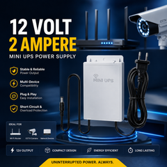 DC-12V Mini UPS 3-4 Hour Battery Backup Fireproof Waterproof Led Display, Use In Wifi Router And CCTV Cameras And Ups Can Run On Anything With 12 Volt
